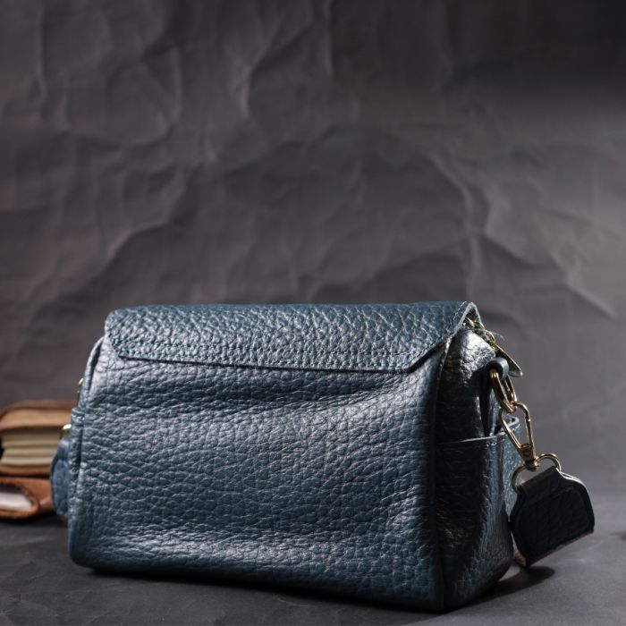 Сумка Vintage Шкіряна жіноча Синя (22402) зображення 11