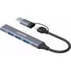 Концентратор Canyon hub DS-02 4in1 USB-A/C Grey (CNS-TDS02G) зображення 2