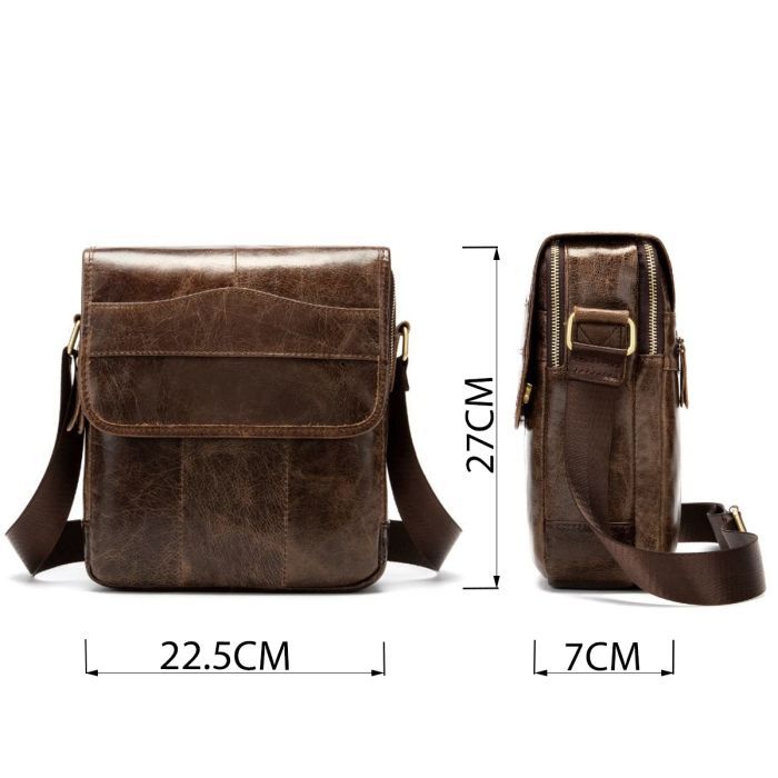 Сумка Vintage Вертикальная мужская Коричневая (14863) изображение 3