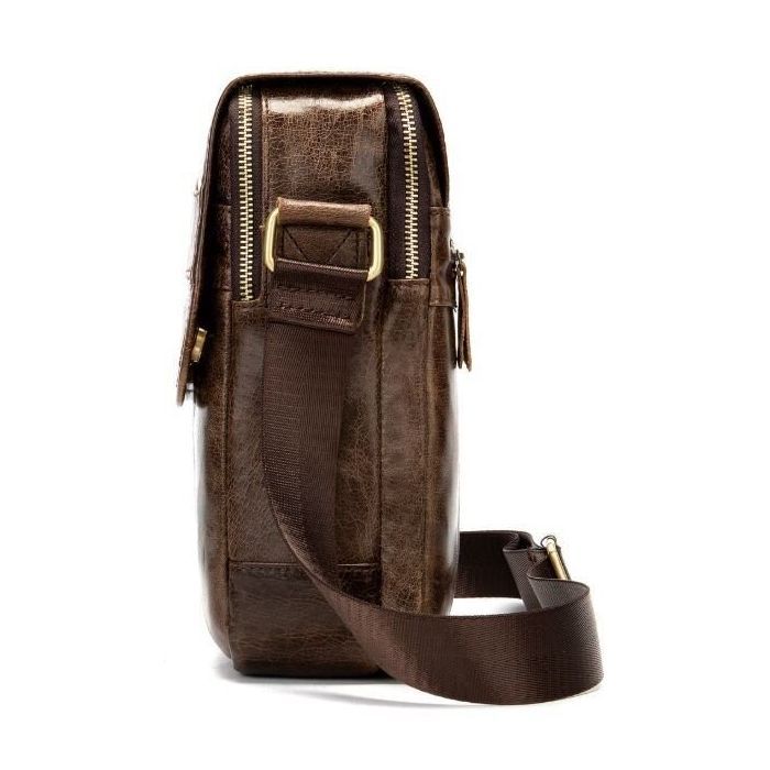 Сумка Vintage Вертикальная мужская Коричневая (14863) изображение 5