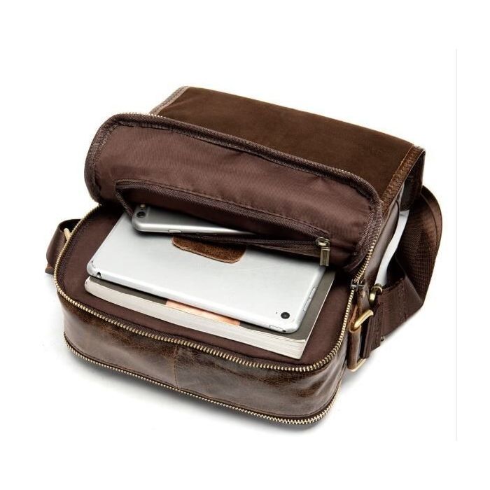 Сумка Vintage Вертикальная мужская Коричневая (14863) изображение 7