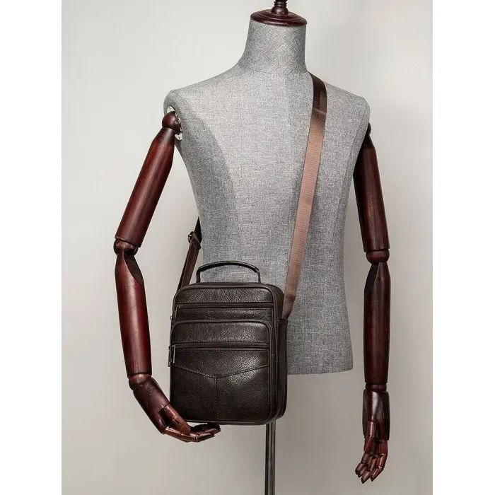 Сумка Vintage Кожаная Коричневая (14991) изображение 12