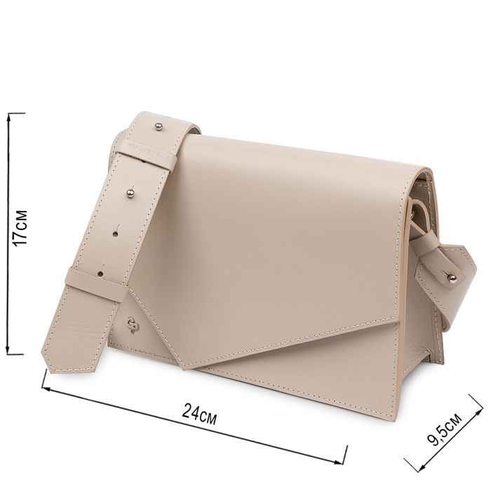 Сумка Grande Pelle Из натуральной кожи Бежевая (11568) изображение 3