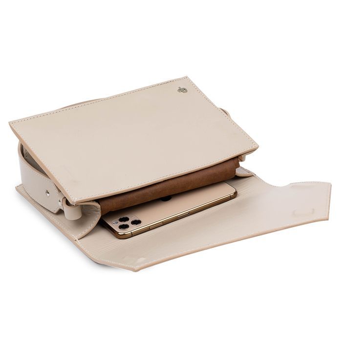 Сумка Grande Pelle Из натуральной кожи Бежевая (11568) изображение 5