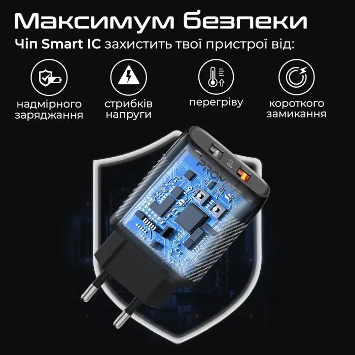 Зарядний пристрій Promate biplug-qc3.eu-bk зображення 6