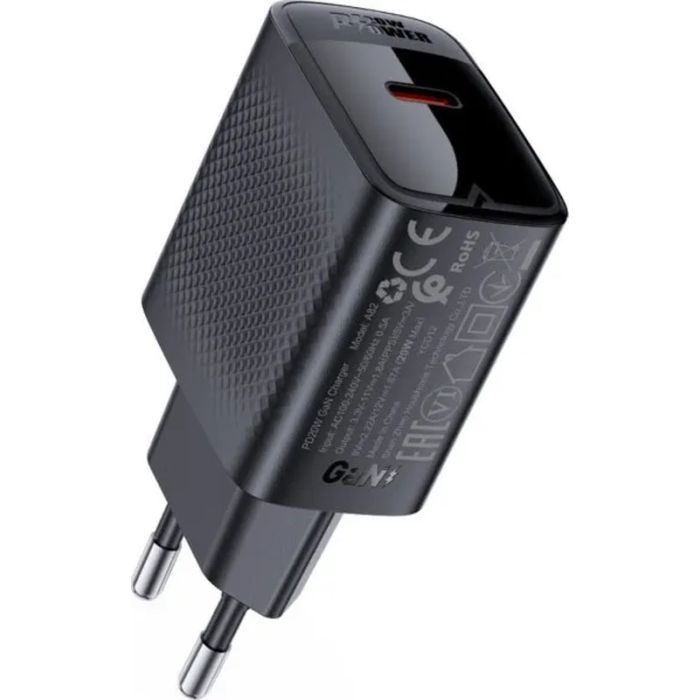 Зарядний пристрій Acefast USB-C 20W + Type-C cable A82 Fast Charger Black (6974316280057) зображення 5