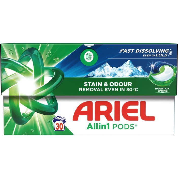 Капсулы для стирки Ariel Pods All-in-1 Горный источник 30 шт. (8700216765480)