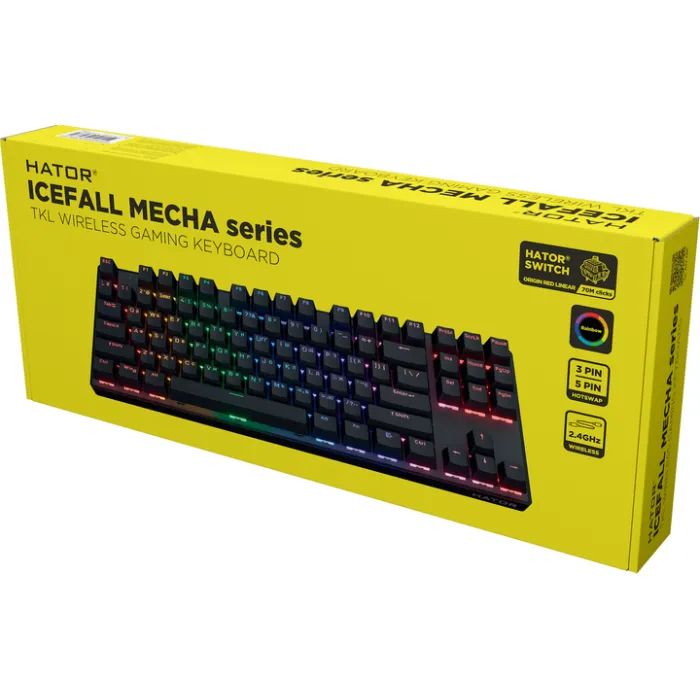 Клавиатура Hator Icefall Mecha TKL Rainbow Wireless/USB Black (HTK287UA) изображение 7
