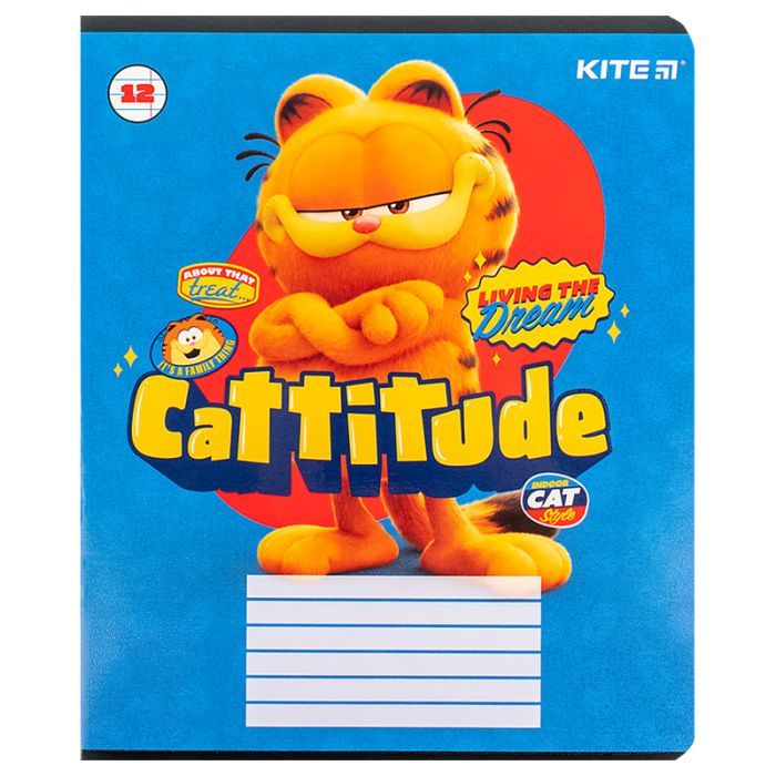 Зошит Kite Garfield, 12 аркушів, лінія (GF24-234) зображення 6