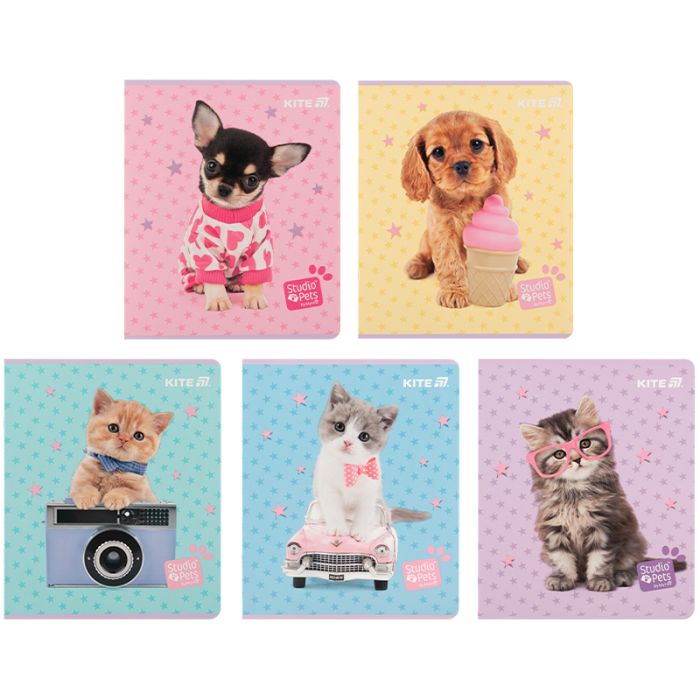 Зошит Kite Studio Pets, 24 аркуші, клітинка (SP25-238)
