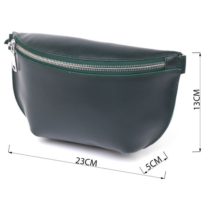 Сумка Shvigel Кожаная на пояс Зеленая (16390) изображение 3