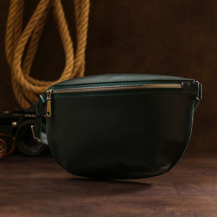 Сумка Shvigel Кожаная на пояс Зеленая (16390) изображение 8