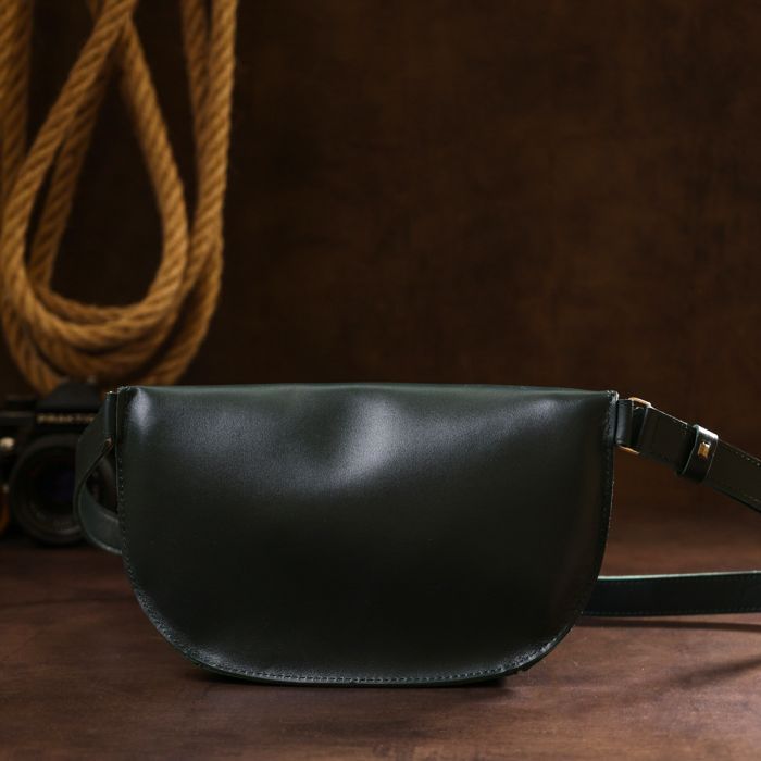 Сумка Shvigel Кожаная на пояс Зеленая (16390) изображение 9