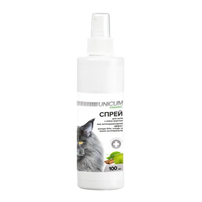 Спрей для животных Unicum Organic против блох и клещей для кошек 100 мл (4820150202125)