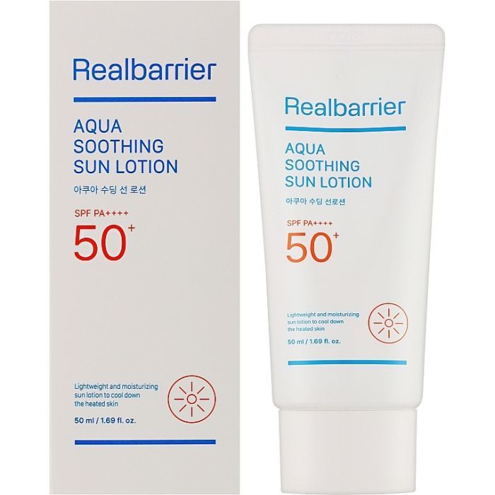 Средство от загара Real Barrier Aqua Soothing Sun Lotion SPF50+PA++++ 50 мл (8809911691138) изображение 2