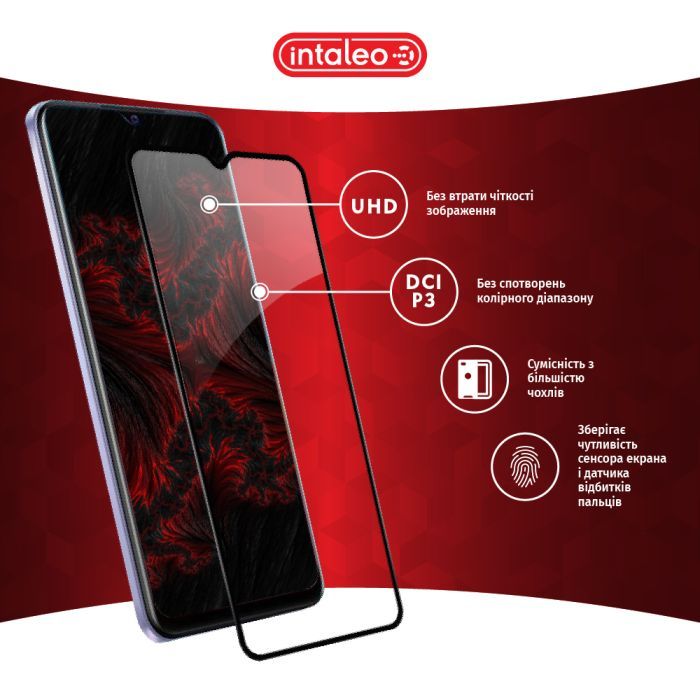 Стекло защитное Intaleo Full Glue Vivo Y21S Black (1283126527012) изображение 4