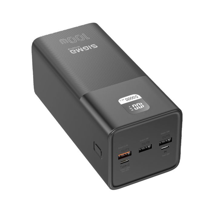 Батарея универсальная Sigma X-power SI50A6QLX 50000mAh, PD/100W, LED, cable 100w, black (4827798741313) изображение 4