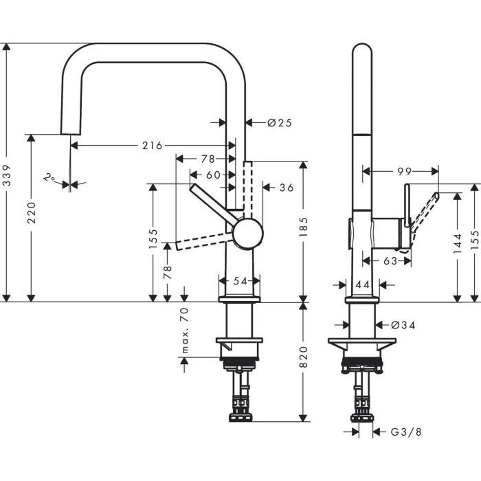 Мойка кухонная Hansgrohe S520-F510 + зміш. Talis M54 (43359670) изображение 7