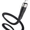 Дата кабель USB 2.0 AM to Lightning 1.0m 2.4A silicone X53 black HOCO (6931474738059) изображение 4