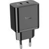 Зарядное устройство HOCO N35 Streamer 2xUSB-C PD45W GaN Black (6931474797193) изображение 3