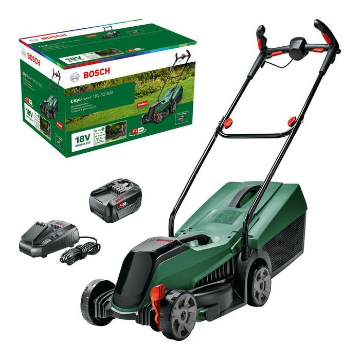 Газонокосилка Bosch CityMower 18V-32-300 18V, 4Ah, 34см, 31л, 30-60мм 9.4кг (0.600.8B9.A07) изображение 2