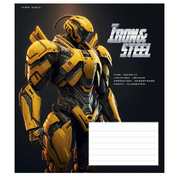 Зошит Школярик Iron&Steel 12 аркушів клітинка (012-3284K) зображення 4