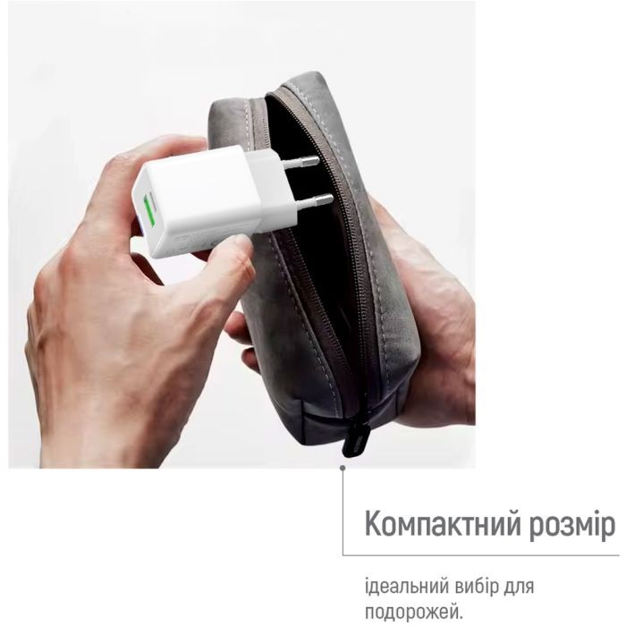 Зарядний пристрій ColorWay C101E GaN Mini 45W PD PPS USB-C + USB-A QC4.0 white (CW-CHS060PD-WT) зображення 11