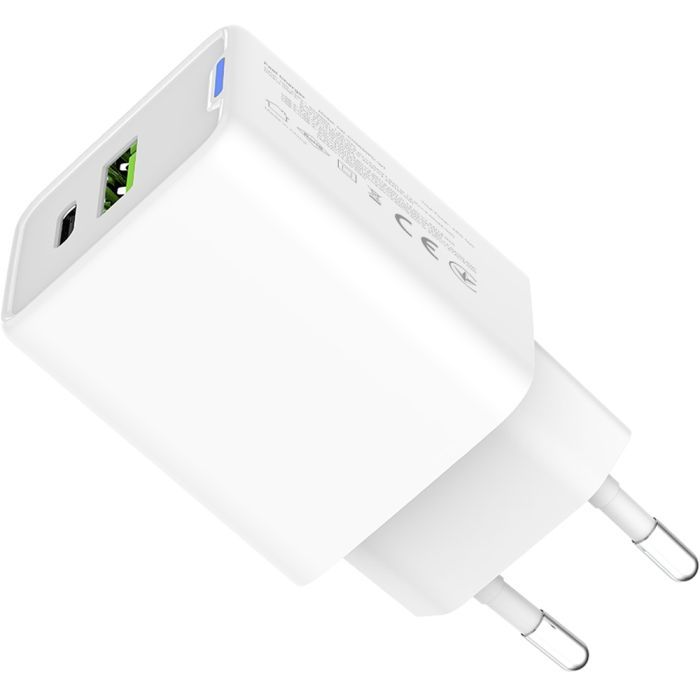 Зарядний пристрій ColorWay C101E GaN Mini 45W PD PPS USB-C + USB-A QC4.0 white (CW-CHS060PD-WT) зображення 5