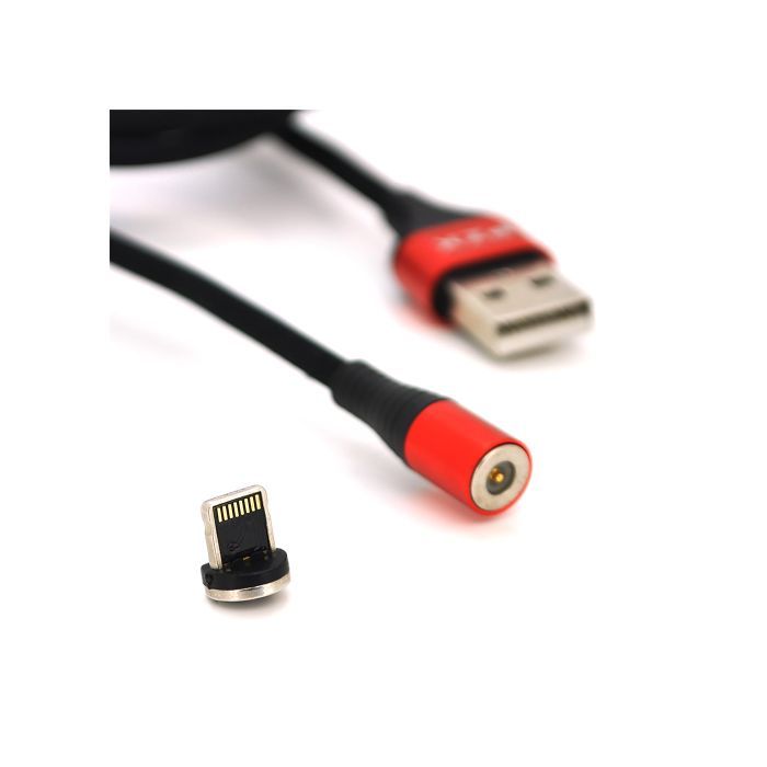 Дата кабель USB 2.0 AM to Lightning 1.0m magnetic 3.1A black PZX (V133-B) изображение 2