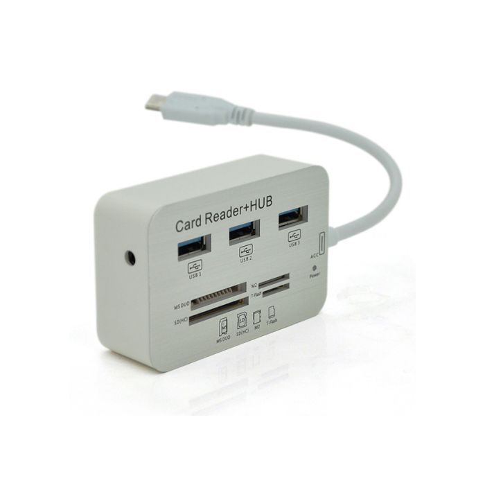 Концентратор Voltronic USB-C 3xUSB 3.0 + Card Reader 0.2m white (YT-TCA3H3+CR-W)