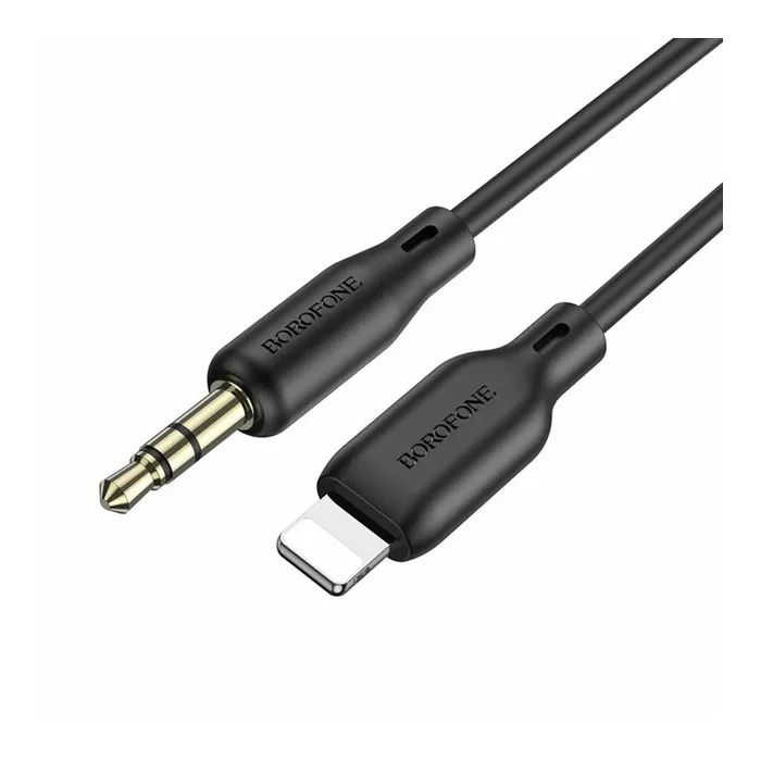 Кабель мультимедійний Lightning to 3.5mm M 1.0m silicone black BOROFONE (6941991101045)