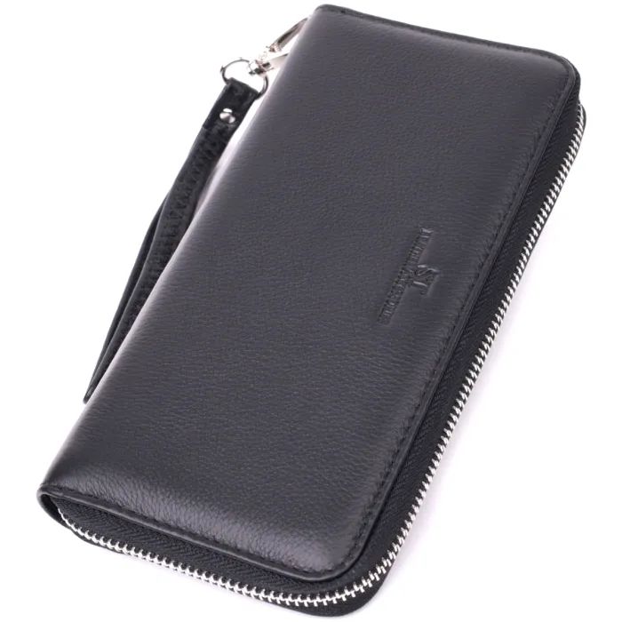 Гаманець ST Leather З натуральної шкіри Чорний (22559)