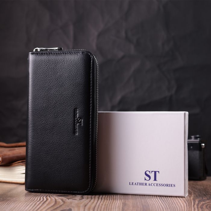 Гаманець ST Leather З натуральної шкіри Чорний (22559) зображення 9