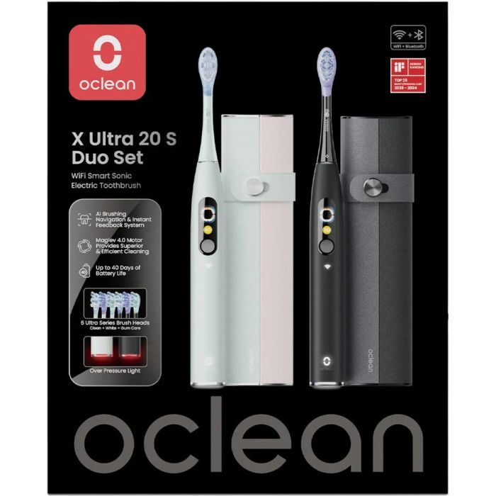 Електрична зубна щітка Oclean X Ultra 20 S Duo Set Green+Black (6970810557152) зображення 8
