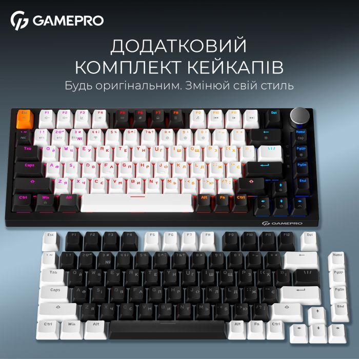 Клавіатура GamePro Asgard Valhalla MK160W Pro 75 RGB Wireless/Bluetooth/USB White (MK160W Pro) зображення 8