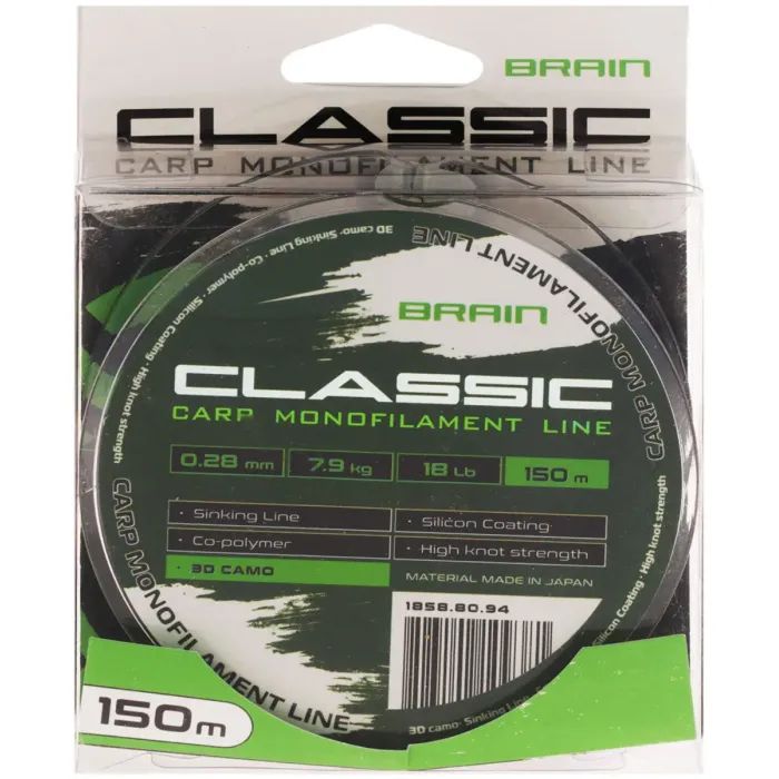 Леска Brain Classic Carp Line 3D (camo) 150m 0.25mm 15lb 6.6kg (1858.80.93) изображение 2