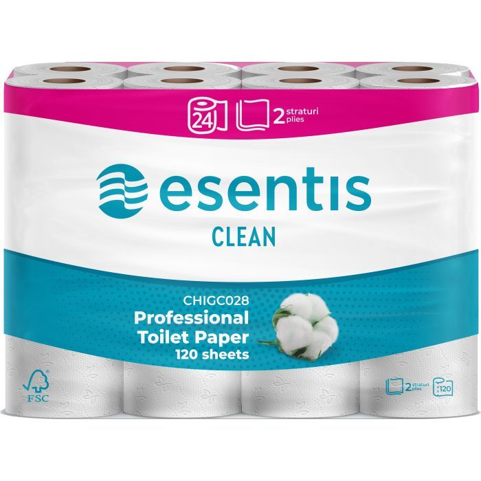 Туалетная бумага Esentis Clean 2 слоя 24 рулона (5944582190429) > цены в Киеве и Украине Туалетная бумага Esentis Clean 2 слоя 24 рулона (5944582190429)