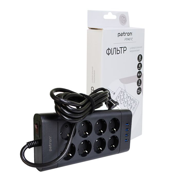 Мережевий фільтр живлення Patron SP-1683-USB