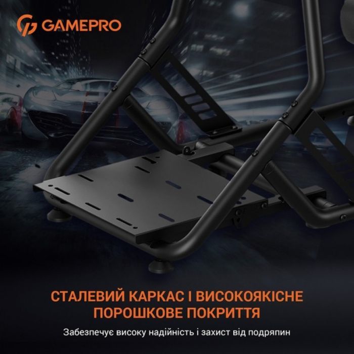 Кресло игровое GamePro RS115 з кокпітом кріплення для керма та педалей Black (RS115) изображение 9