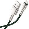 Дата кабель USB 2.0 AM to Lightning 2.0m 2.4A metal green Baseus (CALJK-B06) зображення 4