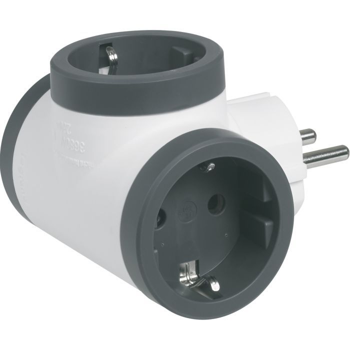 Сетевой разветвитель LEGRAND ПРЕМІУМ 3х2К+З бокові розетки, колір Білий/Чорний (694520) изображение 3