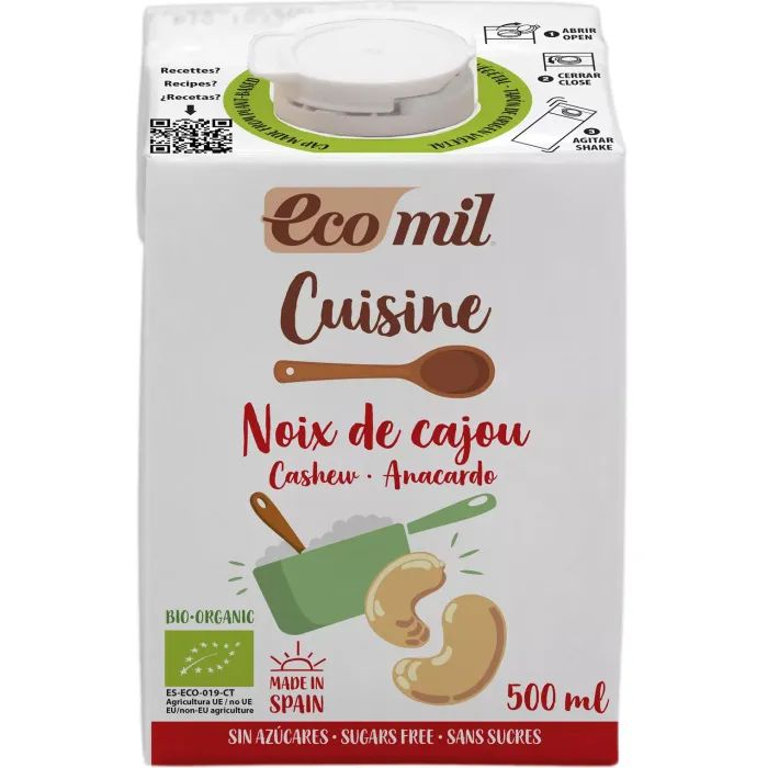 Вершки Ecomil Органічні рослинні з кеш'ю 500 мл (193281)