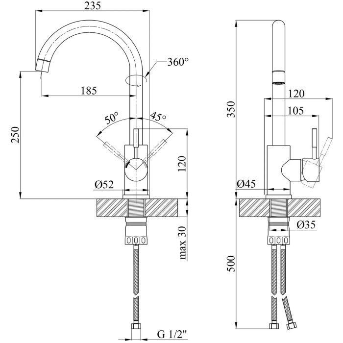 Смеситель Kroner Klassisch-ESG035 (CV023000) изображение 8
