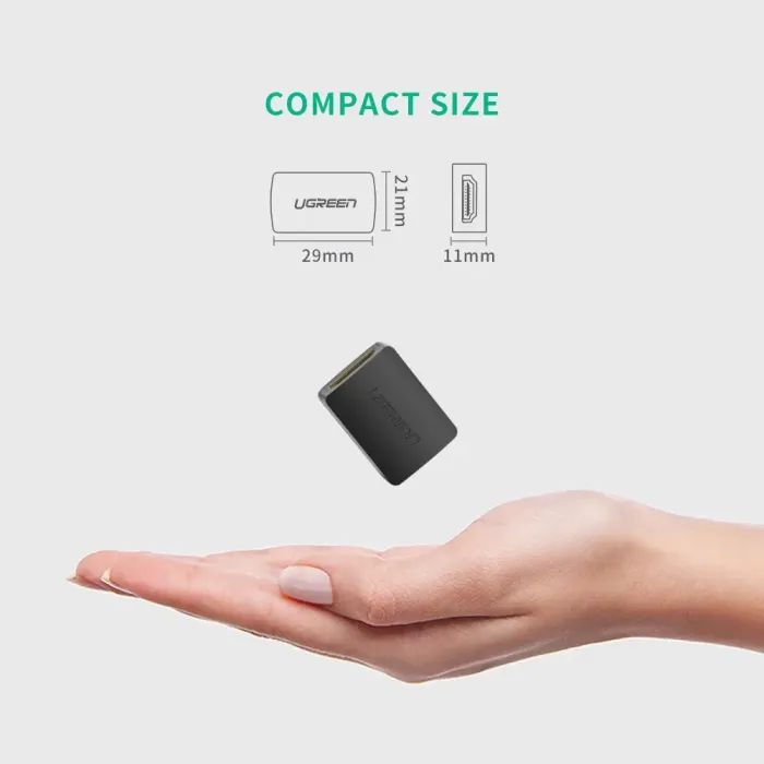 Переходник HDMI F to HDMI F 4K 60Hz black UGREEN (20107) изображение 4