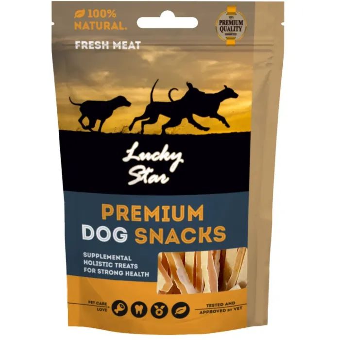 Ласощі для собак Lucky Star Сендвіч-палочки з курки та тріски 85 г (4820111434282)