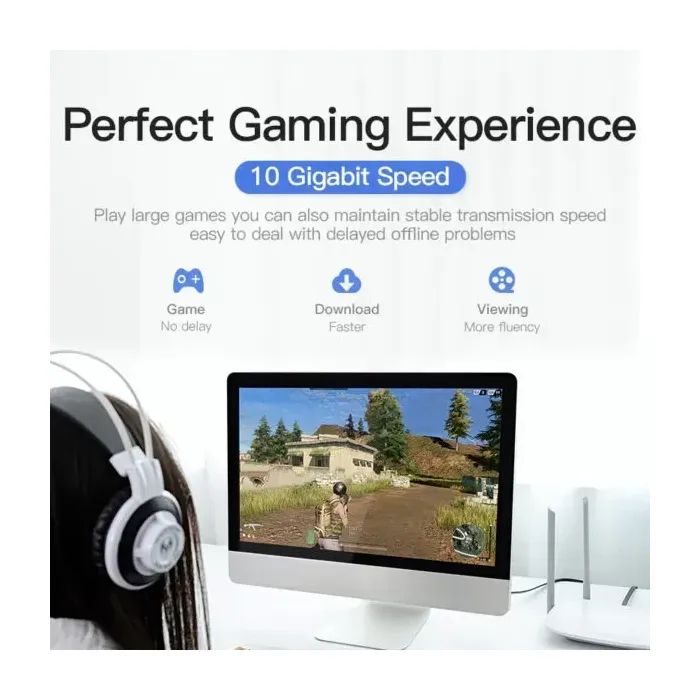 Патч-корд 0.5м, FTP cat 7 RJ-45 black Vention (ICABD) зображення 10