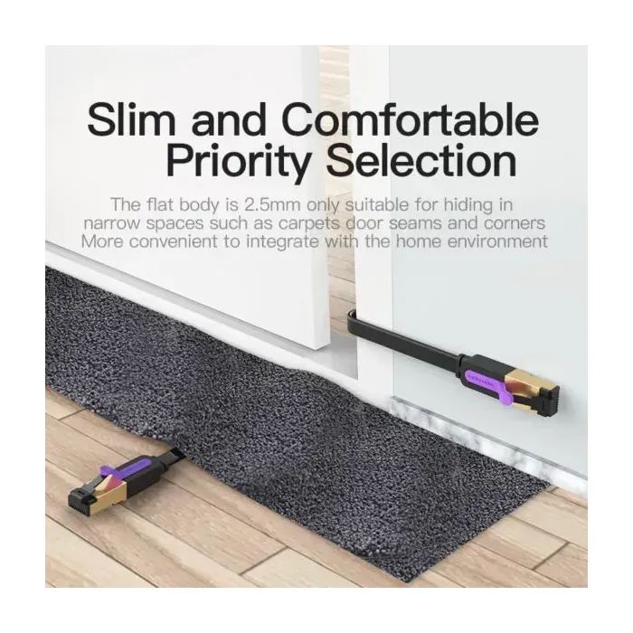 Патч-корд 0.5м, FTP cat 7 RJ-45 black Vention (ICABD) зображення 8