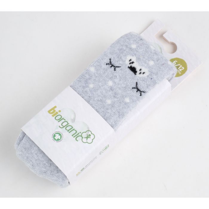 Колготки дитячі Bibaby махрові в горошок (68415-62-gray)