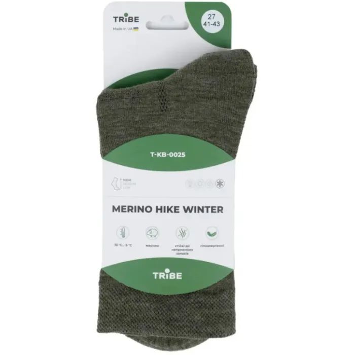 Носки Tribe Merino Hike Winter T-KB-0025-olive, 41-43 (T-KB-0025-olive-41-43) изображение 9