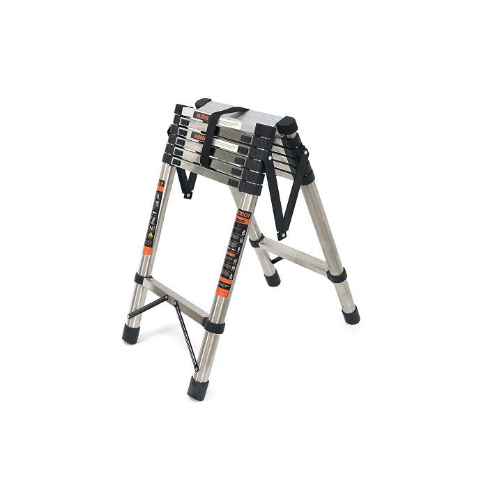 Лестница Voltronic 2.7м двойная 7+7 ступеней, нержавеющая сталь, до 150кг, ширина 46см (YT43388) изображение 2